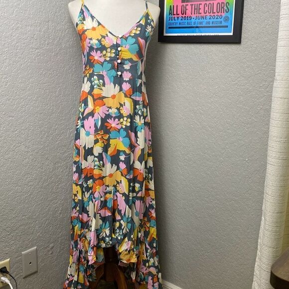 XIX PALMS northern lights anthem maxi dress floral XS hi lo hawaii - Picture 4 of 12